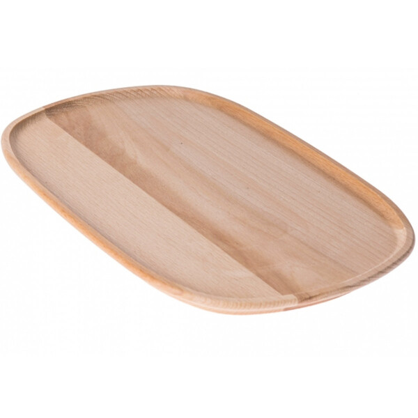 Holzplatte Teller mit Rand aus Holz 31 x 20 cm