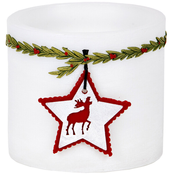 Lampion Advent Kerze runde Weihnachtskerze Teelichthalter im Wachscontainer