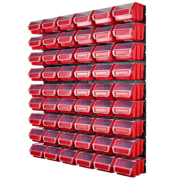 Rot Stapelboxen mit Deckel Wandregal Lagersystem 58tlg