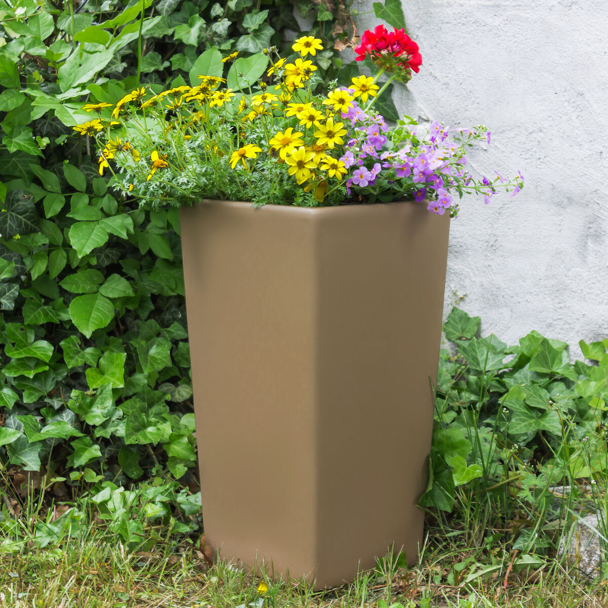 Topf Übertopf , 41 rechteckig hoch Pflanzgefäß 12 € 18,50 cm Keramik Vase Liter
