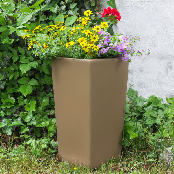 Vase Pflanzgefäß Topf Keramik 12 Liter Übertopf 41 cm hoch rechteckig Blumentopf