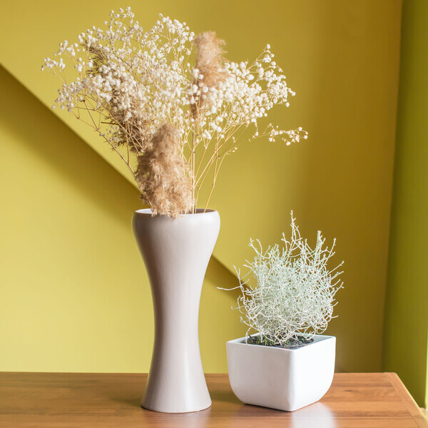 runde sich verjüngende Keramik Blumenvase 3,5 Liter Steinzeug Tischvase 29,5 cm hoch