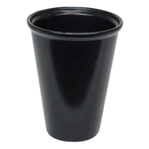 Vase aus Keramik 1,1 Liter Pflanzgefäß 18,5 cm hohe schwarze Blumenvase Steinzeug