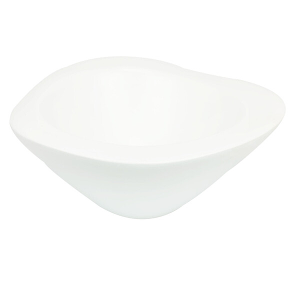 weiße doppelwandige Steinzeug Schale 1,5 Liter Dekoschale Obstschale Keramik Pflanzschale