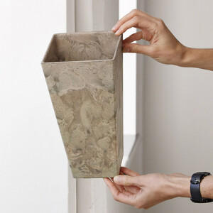 Pflanzgefäß Vase Granit Beige 2,6 Liter Natursteinoberfläche