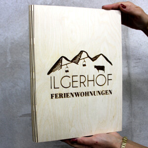 Schnellhefter Ringbuch Mappe Ordner aus Holz DIN A4 und...