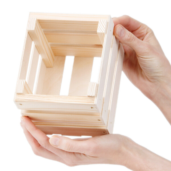 Kisten aus Holz 6 Stück als Wandregal 38 x 36 cm Badregal