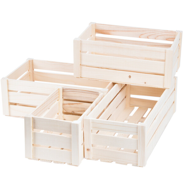 Obstkiste Holzkisten Holz Kiste mit Nut neue Kisten helle Organizer Regalkisten