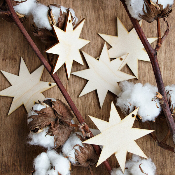 Holz Weihnachtsbaum Sterne 5 Stck Weihnachtsbaumschmuck