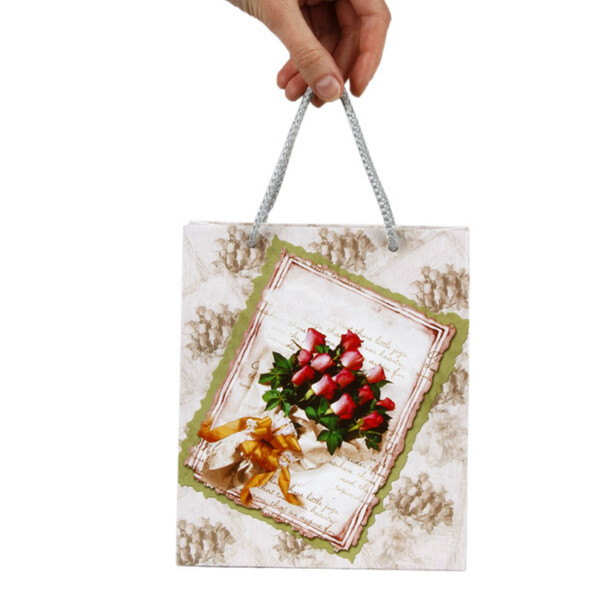 Rosenstrau Geschenk Tte 2,4 Liter - 16,5 x 19 cm Papiertte