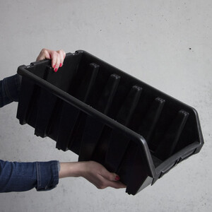 Regalkiste Schwarz Maschinenbau Lagerung Lagerbox 24 Liter