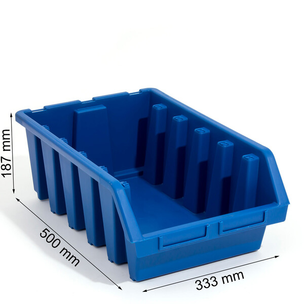schwere Lagerkiste Blau bis 30 kg Traglast Regalbox Lagerbox 24 Liter