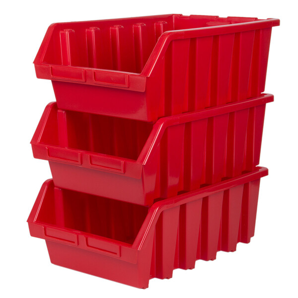 Stapelbox Säurebeständig Regalbox Rot Sichtlagerkasten 24 Liter