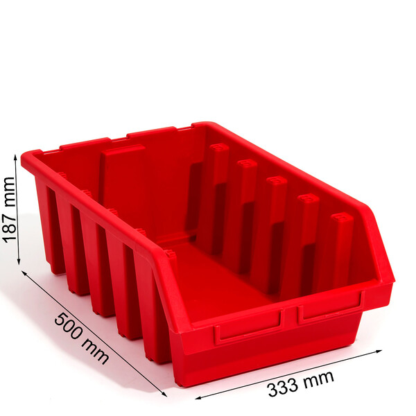 Stapelbox Säurebeständig Regalbox Rot Sichtlagerkasten 24 Liter