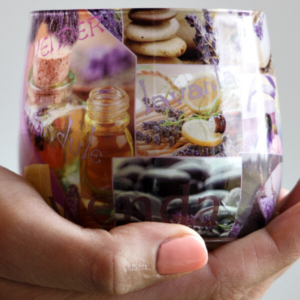 Lavendelduft, 12 Stck Duftkerzen im Glas, Kerze 24 h Brenndauer, Lavendel Duft