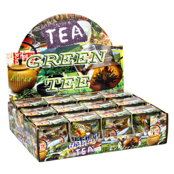 Duftkerzen im Glas, 12 Stck, grner Tee, beruhigender Duft, Krutergeruch, leicht wrzig