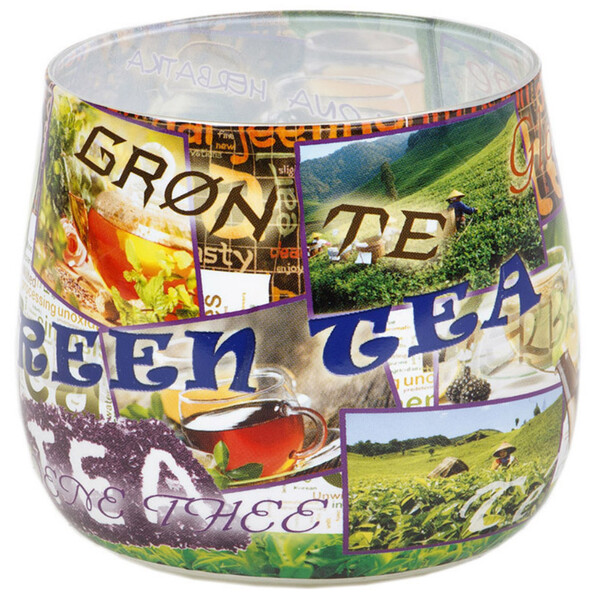 Duftkerzen im Glas, 12 Stck, grner Tee, beruhigender Duft, Krutergeruch, leicht wrzig
