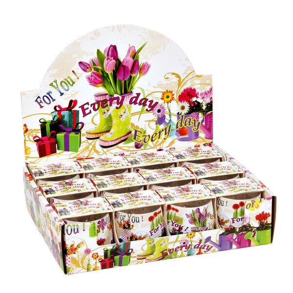 Bltenduft, 12 Stck Duftkerzen im Glas, frischer, blumig-motivierender Duft