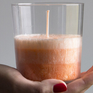 Duftkerzen im Glas, 6 Stck, romantischer und frischer Grapefruit-Duft, Bio Stearin Kerzen