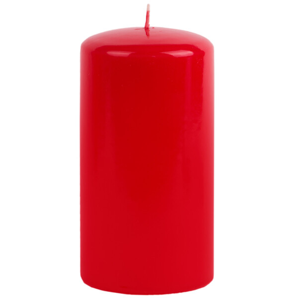 rot glnzende Stumpenkerze 8 x 15 cm Wachs Kerze Standard Kerze Wachs