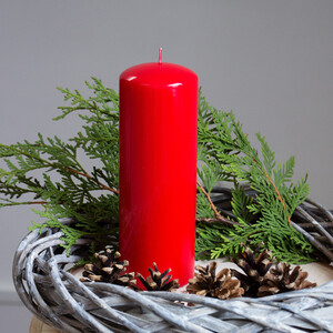 Kerze für den Adventskranz Stumpenkerze Ø 7 x 20 cm rote...