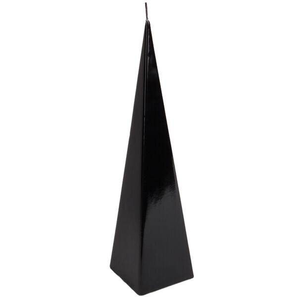 Deko-Kerze als Pyramide 33 cm im glänzendem Schwarz