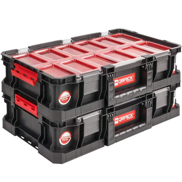 Organizer Plus, Qbrick System TWO mit 9 Behltern, Deckel Polycarbonat, Magazin