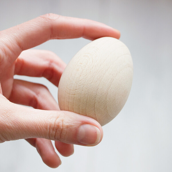 Holzeier 3 Stück Eier  aus Vollholz hölzerne Eier Decoupage Hühnerei Größe