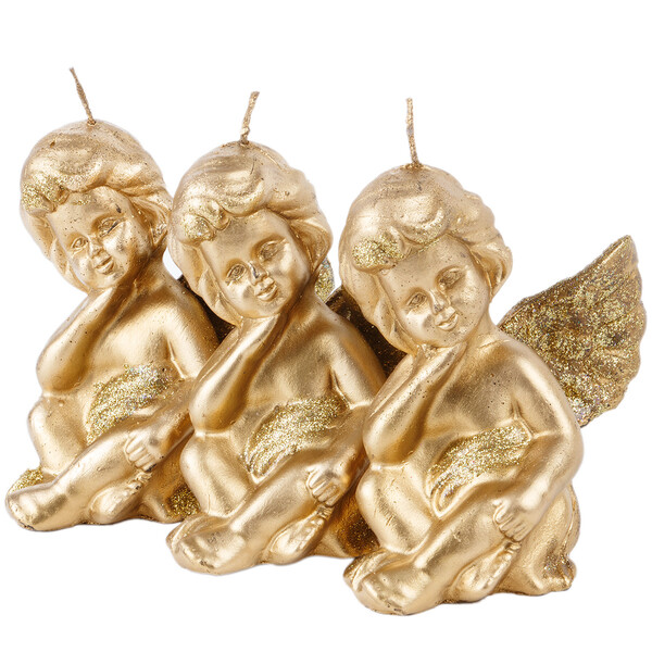 goldene Engel Weihnachtskerzen-Set