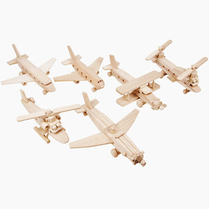 Holzspielzeug Flugzeuge aus Holz Helikopter Privatjet...