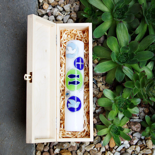 Holz Kerzenboxen für Taufkerzen Kommunionskerzen