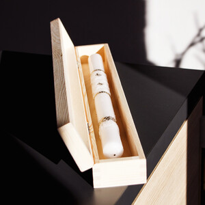 natürliche schlanke Holz Kerzenbox 47 cm lang