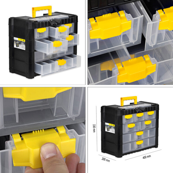 Portables Sortimentsregal, mehrfach stapelbares 7-Fcher-Werkstattregal