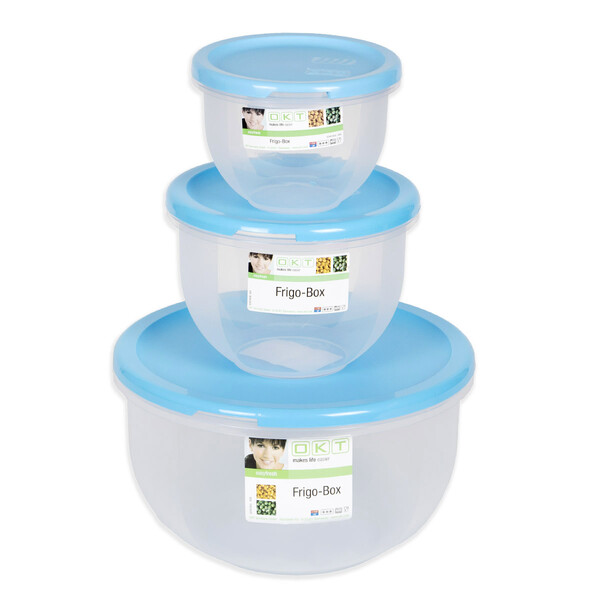 Frischhaltedosen Vorratsdosen 3er Set Lebensmittelbehälter mit Clip-Deckel Gefrierdosen Aufbewahrungsboxen