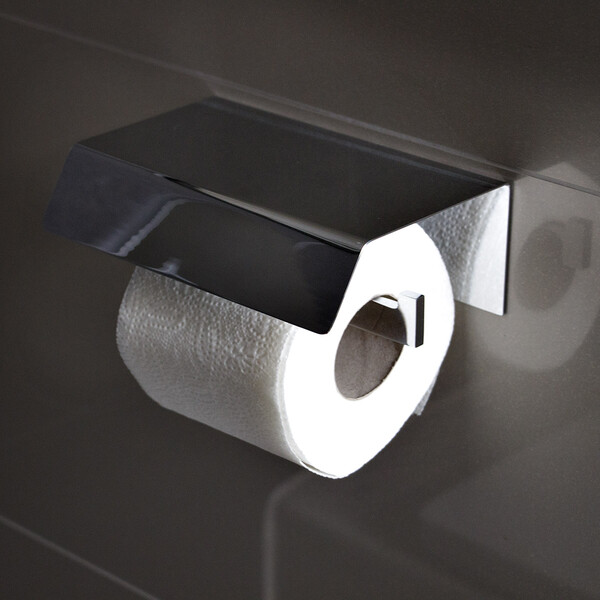 Toiletten Papierhalter aus Edelstahl Deckel eckig Serie New York
