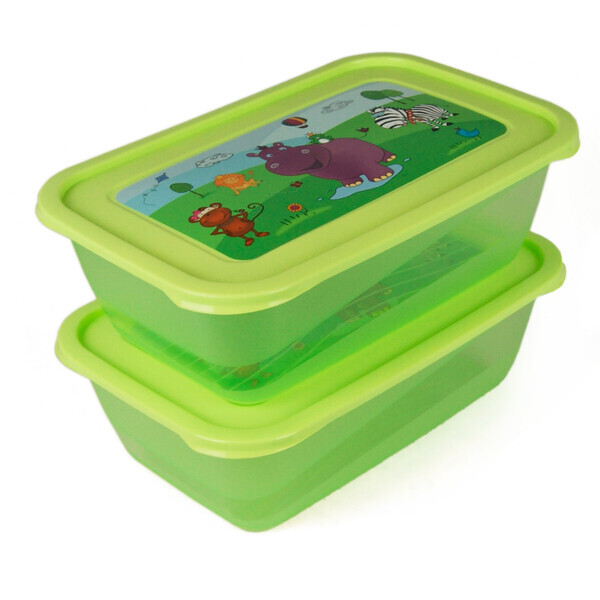 Kinder Aufbewahrungsbox mit Deckel 2er Set a 3,3 Liter keeeper Hippo