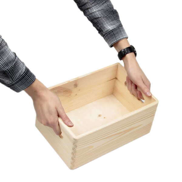 Aufbewahrungsbox Holz mit Griffe 20 x 30 x 14 cm Buchenholz Holzkiste