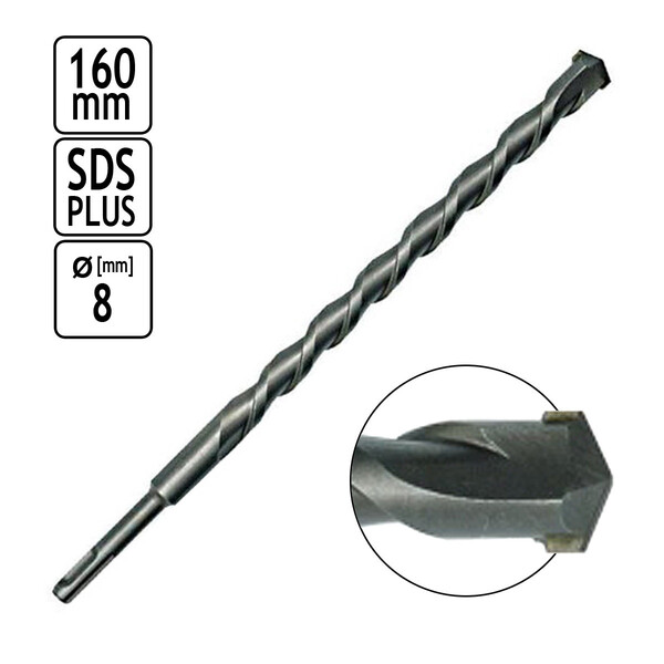 Dreh,- und Schlagbohren SDS Plus Steinbohrer  8 mm x 160 mm