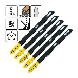 Stichsgebltter 5 Stck T-Schaft HCS 100 x 1,3 mm