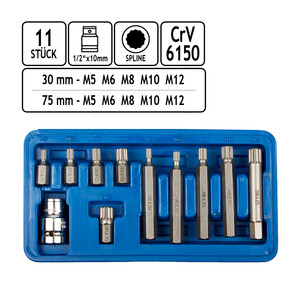 Ratschen Bit-Satz 11teilig Spline fr Akkuschrauber