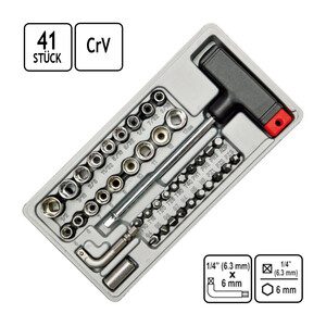 Steckschlssel-Satz mit T-Griff 41-teilig