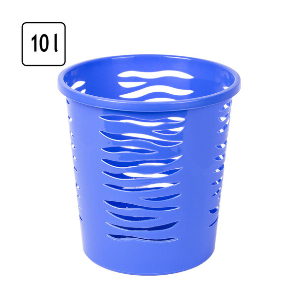 runder blauer Papierkorb 10 Liter Bro Untertisch Abfalleimer
