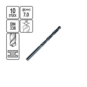 HSS Metall-Spiralbohrer  7,0 mm Bohrer 10 Stck