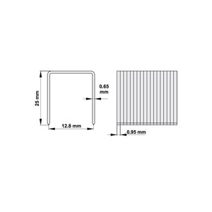 Tacker 12,8 x 25 mm Klammern 1000 Stck Heftklammern...