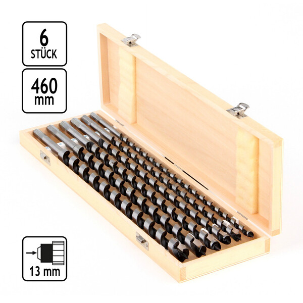 lange 460 mm Holzbohrer 6 teilig Schlangenbohrer Satz  10 - 20 mm