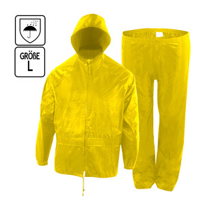 Regen-Set Gre L gelb Polyester Hose und Jacke
