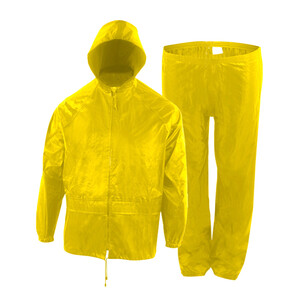Regen-Set Gre L gelb Polyester Hose und Jacke