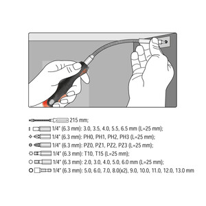 Schraubendreher 31 teiliges-Set biegsame Bitverlngerung