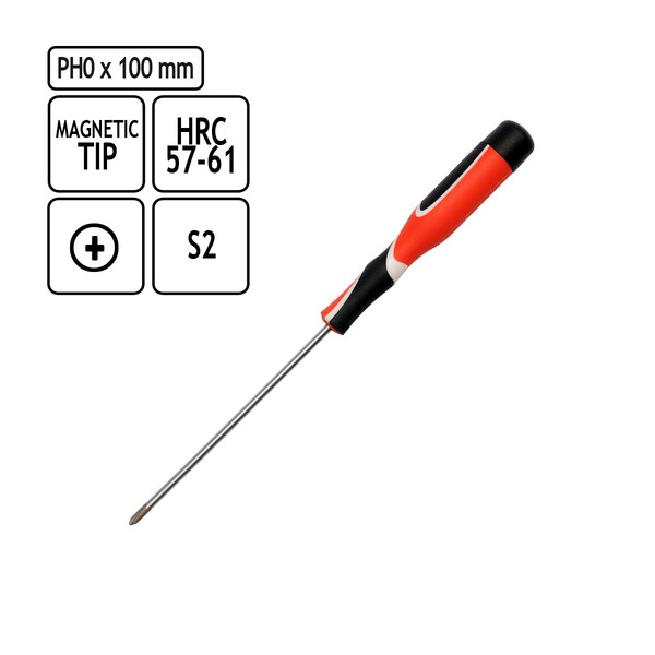 Phillips Schraubendreher PH0 x 100 mm magnetisch Mehrkomponentengriff