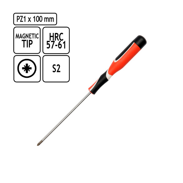 Przisionsschraubendreher Pozidrive PZ1 x 100 mm magnetischer Schraubendreher